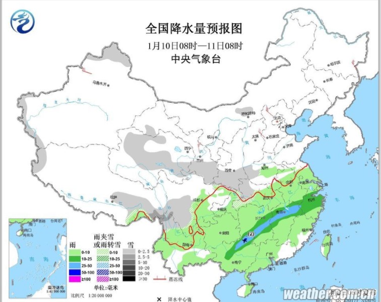 全國天氣19.1.10